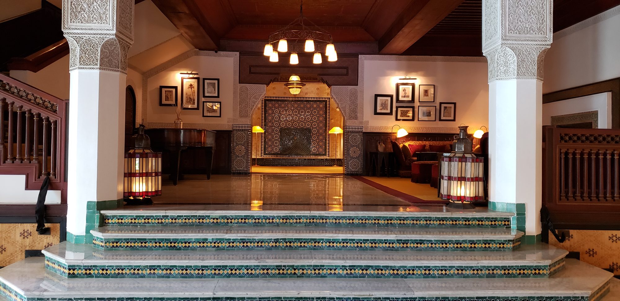 Interior lounge of La Mamounia